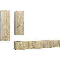 Berkfield Home 4 Piece TV Cabinet Set Sonoma Oak Engineered Wood in Brown