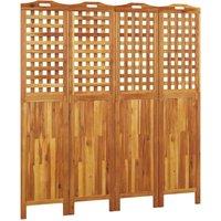 Berkfield Home 4-Panel Room Divider 162x2x180 cm Solid Wood Acacia in Brown | Size: 162 x 2 x 180 cm