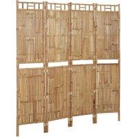 Berkfield Home 4-Panel Room Divider Bamboo 160x180 cm in Brown