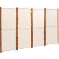Berkfield Home 4-Panel Room Divider Cream White 280x180 cm in Beige