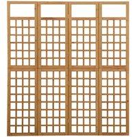 Berkfield Home 4-Panel Room Divider/Trellis Solid Fir Wood 161x180 cm in Brown