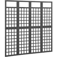 Berkfield Home 4-Panel Room Divider/Trellis Solid Fir Wood Black 161x180 cm
