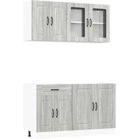Berkfield Home 4 Piece Kitchen Cabinet Set Kalmar Grey Sonoma Engineered Wood