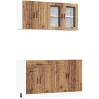 Berkfield Home 4 Piece Kitchen Cabinet Set Kalmar Old Wood Engineered Wood in Brown