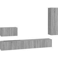 Berkfield Home 4 Piece TV Cabinet Set Grey Sonoma Engineered Wood