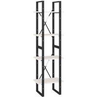 Berkfield Home 4-Tier Book Cabinet White 40x30x140 cm Solid Pine Wood | Size: 40 x 30 x 140 cm