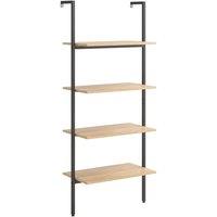 Berkfield Home 4-Tier Leaning Shelf Light Brown & Black 64x35x152.5 cm