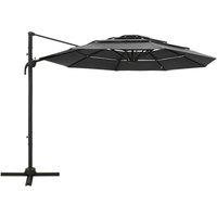 Berkfield Home 4-Tier Parasol with Aluminium Pole Anthracite 3x3 m in Black