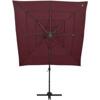Berkfield Home 4-Tier Parasol with Aluminium Pole Bordeaux Red 250x250 cm