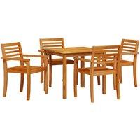 Berkfield Home 5 Piece Garden Dining Set Made of Solid Acacia Wood in Brown