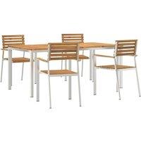 Berkfield Home 5 Piece Garden Dining Set Solid Wood Acacia in Brown