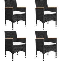 Berkfield Home 5 Piece Garden Dining Set with Cushions Black