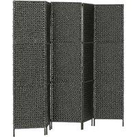 Berkfield Home 5-Panel Room Divider Black 193x160 cm Water Hyacinth