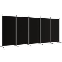 Berkfield Home 5-Panel Room Divider Black 433x180 cm Fabric