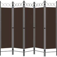 Berkfield Home 5-Panel Room Divider Brown 200x180 cm
