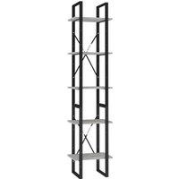 Berkfield Home 5-Tier Book Cabinet Concrete Grey 40x30x175 cm Engineered Wood | Size: 40 x 30 x 175 cm