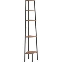 Berkfield Home 5-Tier Corner Shelf Dark Brown & Black 45.5x31.5x180 cm