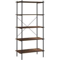 Berkfield Home 5-Tier Shelving Unit Black & Dark Wood 80x40x163 cm | Size: 80 x 40 x 163 cm