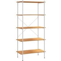 Berkfield Home 5-Tier Shelving Unit White & Oak 80x40x163 cm | Size: 80 x 40 x 163 cm