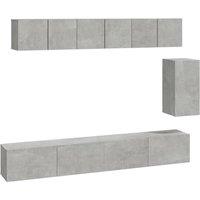 Berkfield Home 6 Piece TV Cabinet Set Concrete Grey Engineered Wood