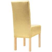 Berkfield Home 6 pcs Straight Chair Covers Stretch Gold