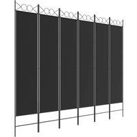 Berkfield Home 6-Panel Room Divider Black 240x200 cm Fabric