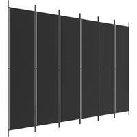 Berkfield Home 6-Panel Room Divider Black 300x220 cm Fabric