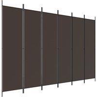 Berkfield Home 6-Panel Room Divider Brown 300x200 cm Fabric