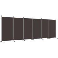 Berkfield Home 6-Panel Room Divider Brown 520x180 cm Fabric