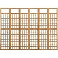 Berkfield Home 6-Panel Room Divider/Trellis Solid Fir Wood 242.5x180 cm in Brown