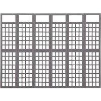 Berkfield Home 6-Panel Room Divider/Trellis Solid Fir Wood Grey 242.5x180 cm