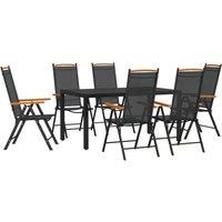 Berkfield Home 7 Piece Garden Dining Set Black Aluminium