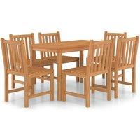 Berkfield Home 7 Piece Garden Dining Set Solid Teak Wood in Brown