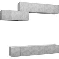 Berkfield Home 7 Piece TV Cabinet Set Concrete Grey Engineered Wood