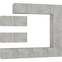 Berkfield Home 7 Piece TV Cabinet Set Concrete Grey Engineered Wood