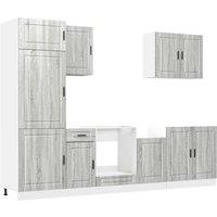 Berkfield Home 7 Piece Kitchen Cabinet Set Kalmar Grey Sonoma Engineered Wood
