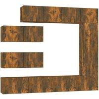 Berkfield Home 7 Piece TV Cabinet Set Smoked Oak Engineered Wood in Brown