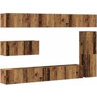 Berkfield Home 7 Piece TV Cabinet Set Wall-mounted Old Wood Engineered Wood