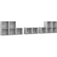 Berkfield Home 8 Piece TV Cabinet Set Concrete Grey Engineered Wood