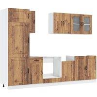 Berkfield Home 8 Piece Kitchen Cabinet Set Kalmar Old Wood Engineered Wood in Brown