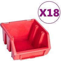 Berkfield Home 80 Piece Storage Bin Kit with Wall Panels Red & Black