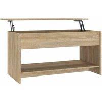 Berkfield Home 809650 Coffee Table Sonoma Oak 102x50x52, 5 cm Engineered Wood in Light Tan