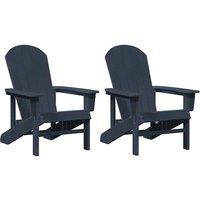 Berkfield Home Adirondack Chairs 2 pcs Navy Blue 74x82x90 cm HDPE | Size: 74 x 82 x 90 cm