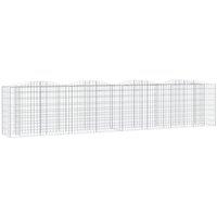 Berkfield Home Arched Gabion Raised Bed 400x50x100 cm Galvanised Iron in Silver | Size: 400 x 50 x 100 cm