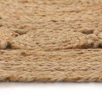 Berkfield Home Area Rug Braided Design Jute 90 cm Round in Beige | Size: 100 cm diameter
