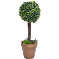 Berkfield Home Artificial Boxwood Plants 2 pcs with Pots Ball Shaped Green 56 cm