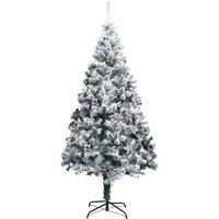 Berkfield Home Artificial Christmas Tree with Flocked Snow Green 180 cm PVC