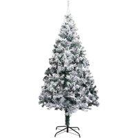 Berkfield Home Artificial Christmas Tree with Flocked Snow Green 240 cm PVC