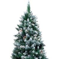 Berkfield Home Artificial Christmas Tree with Pine Cones & White Snow 240 cm in Green