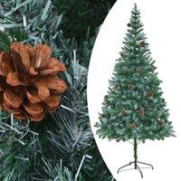 Berkfield Home Artificial Christmas Tree with Pinecones 210 cm in Green